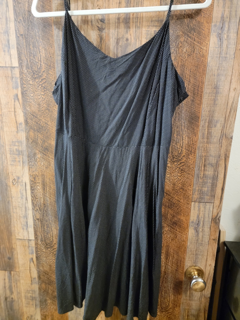 Old Navy Black Dress with White Micro Dot Print
